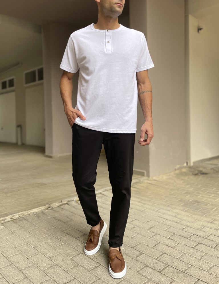 Ben Tailor Ανδρικό μαύρο υφασμάτινο παντελόνι Kowalski 0398B φωτογραφία